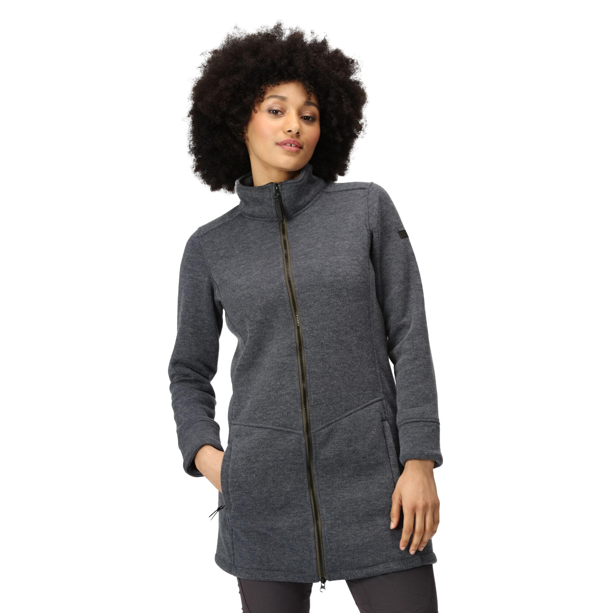 Womens/Ladies Anderby Longline Fleece Jacket (Seal Grey) 3/5