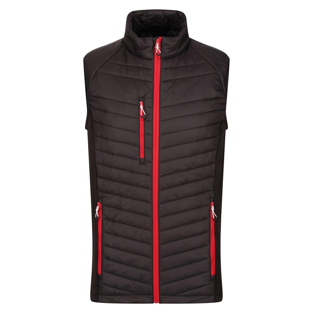 Mens Quilted Hybrid Gilet (Black/Classic Red)