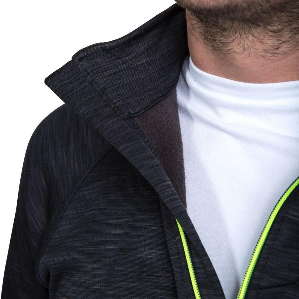 Maglia In Pile Con Cerniera Sul Collo Uomo Trespass Collins Nero Screziato 4/5