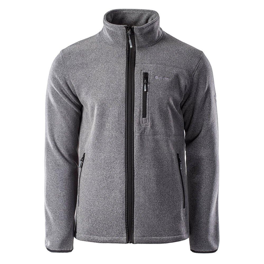 HI-TEC Mens Porto Fleece Jacket (Ebony Melange)