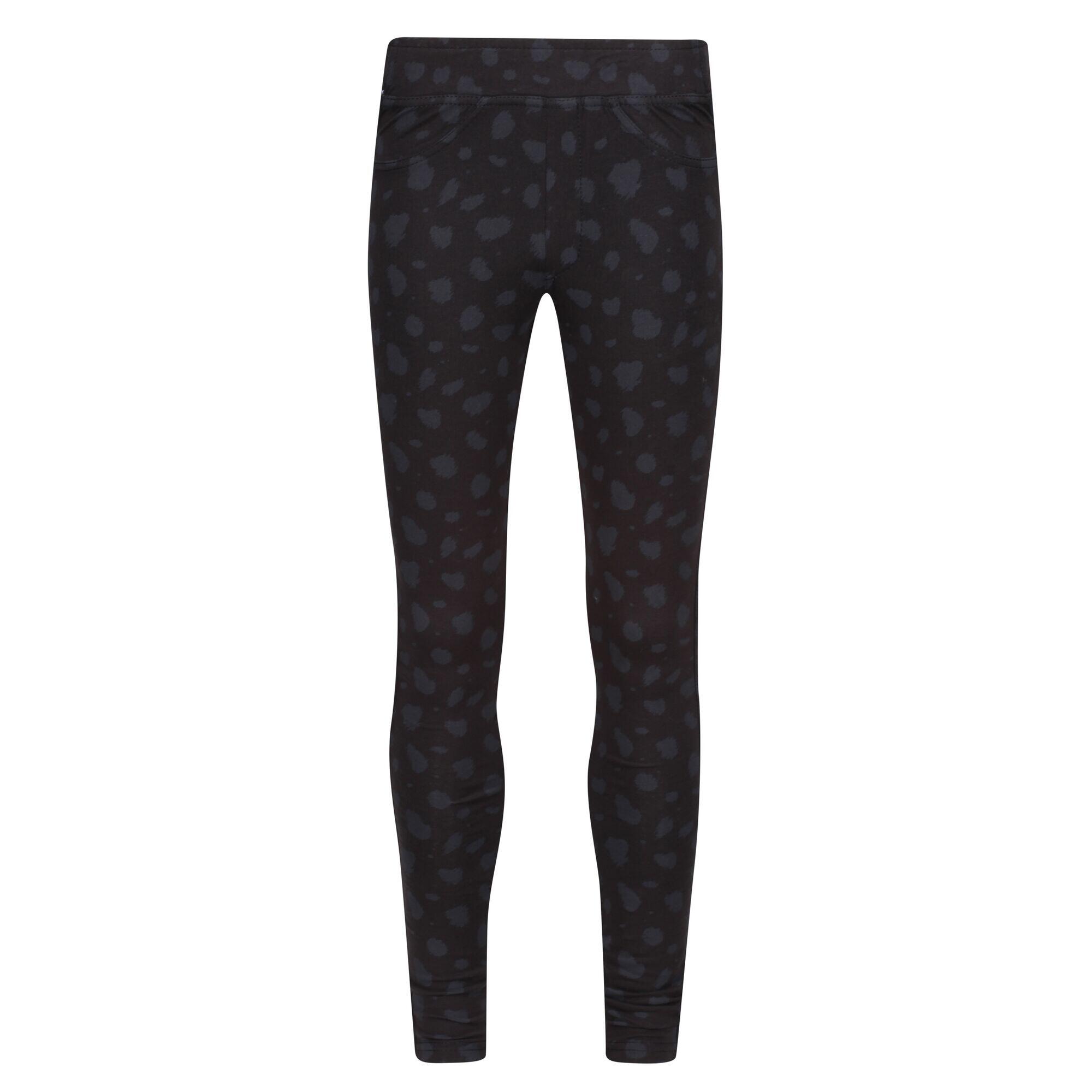 Childrens Kids Abbeline Smudge Jeggings Black REGATTA Decathlon