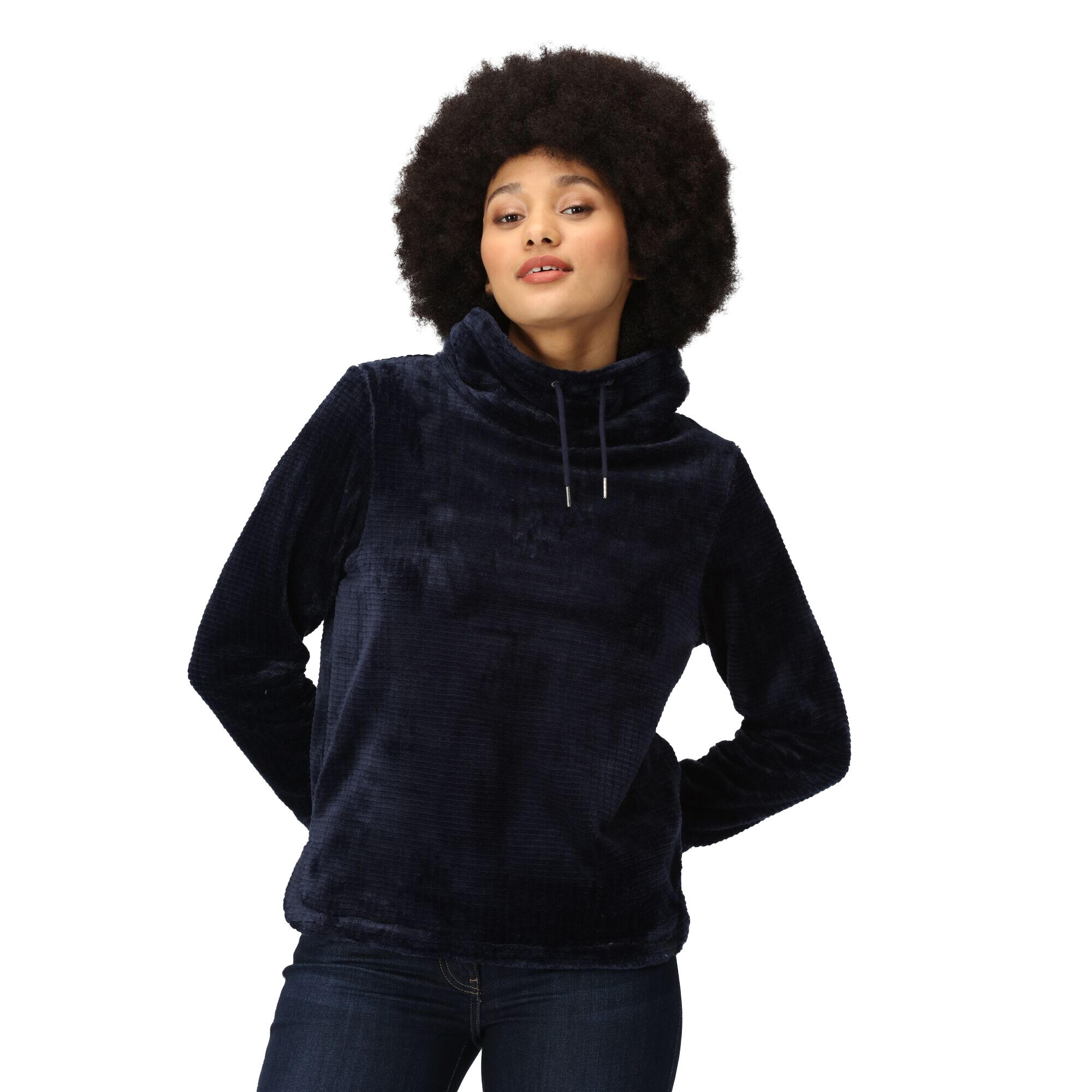 Womens/Ladies Bardou Fluffy Jumper (Navy) 3/5