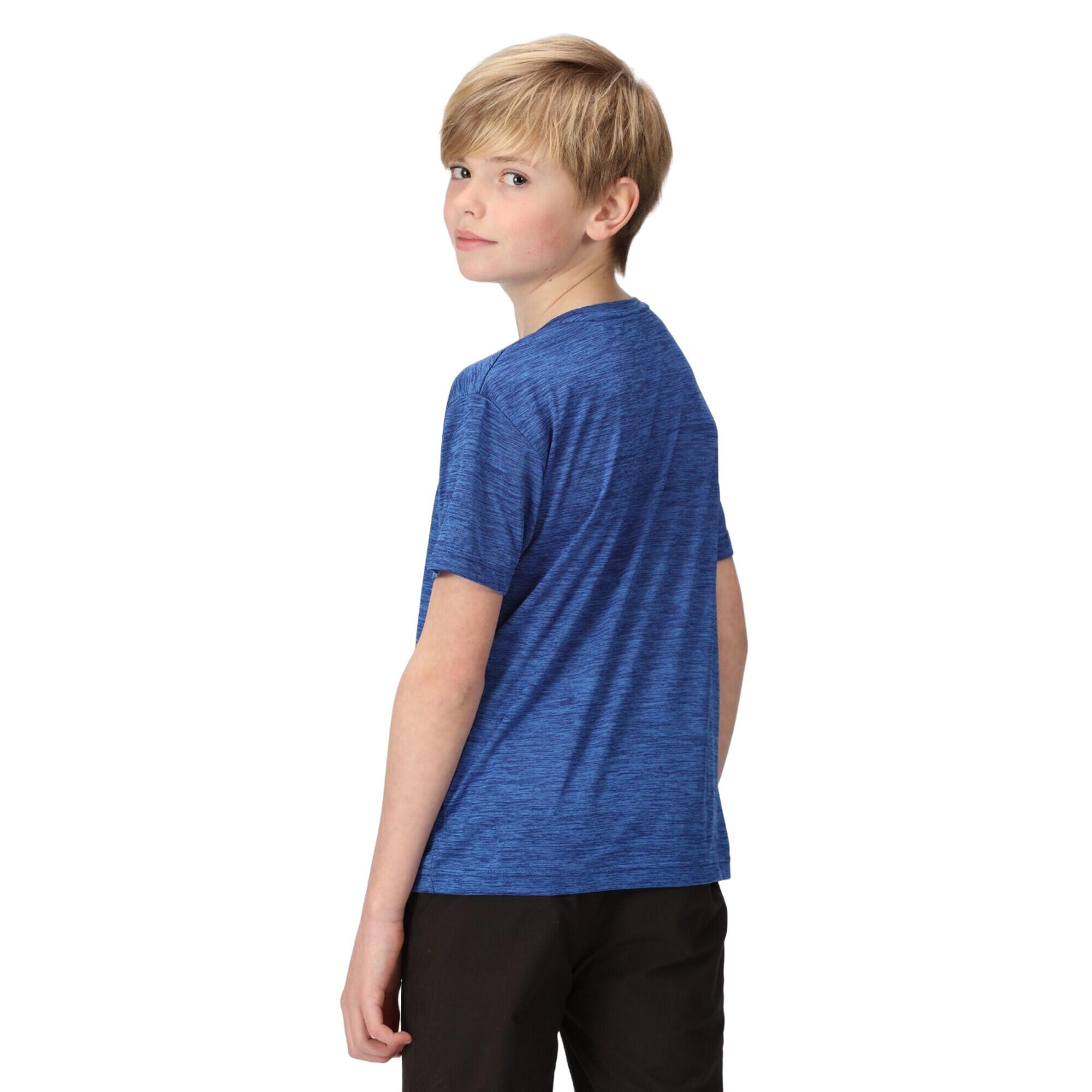 Childrens/Kids Findley Graphic Print Marl TShirt (Strong Blue) 3/5