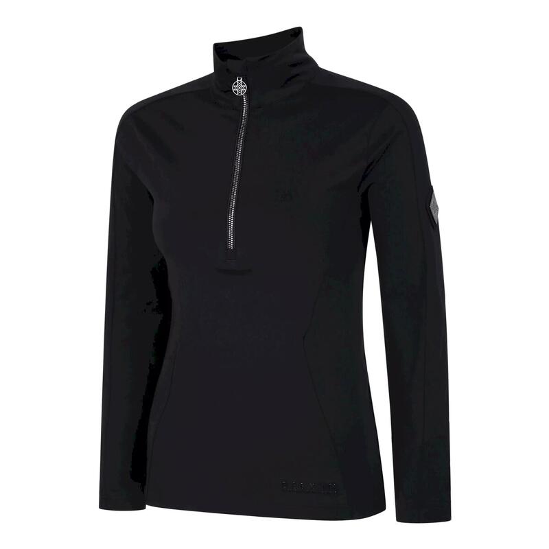 Dames Julian Macdonald Excursive Half Zip Fleece Top (Zwart)