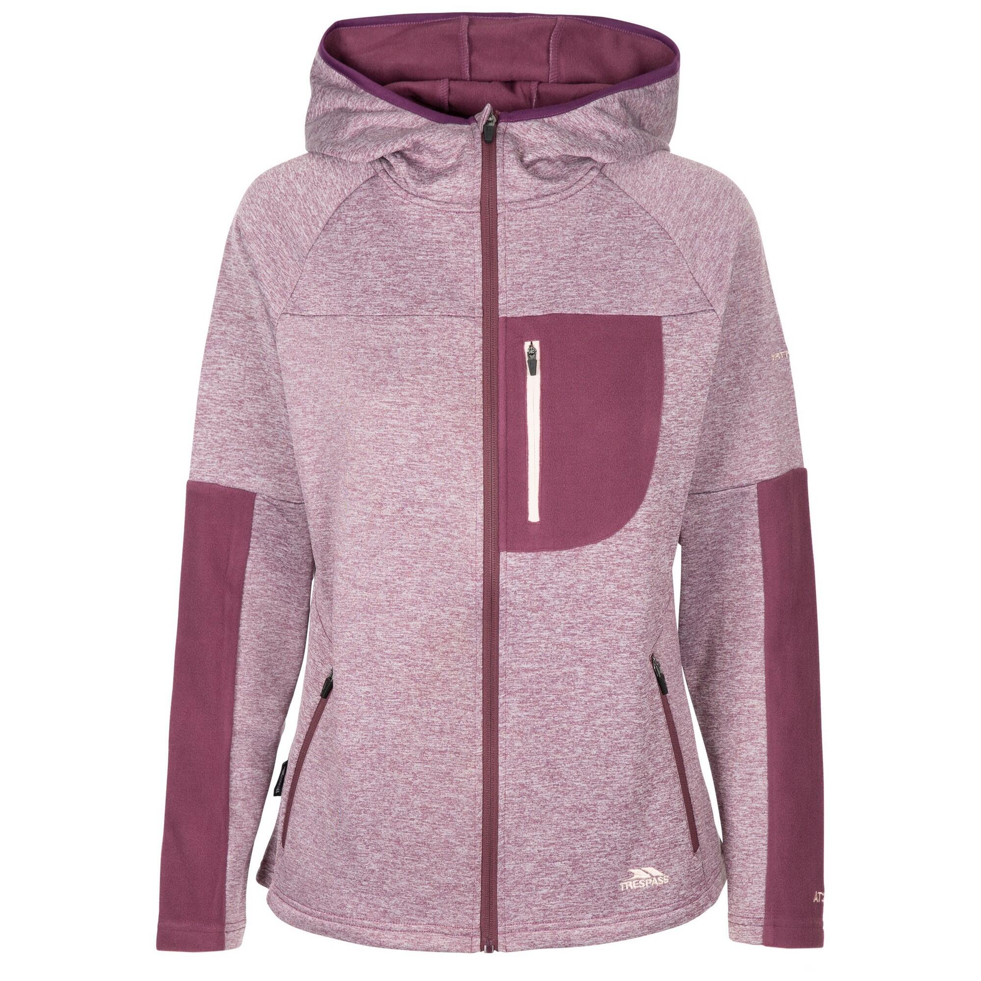 TRESPASS Womens/Ladies Trullo Melange AT200 Fleece Jacket (Damson Marl)