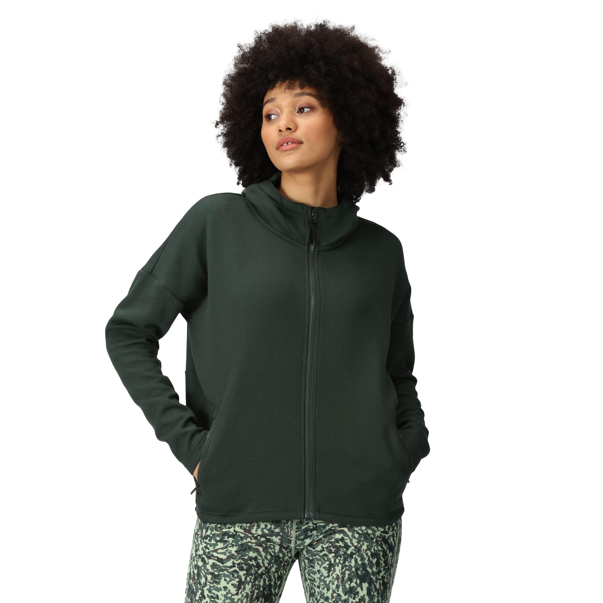 Womens/Ladies Rossall Full Zip Hoodie (Darkest Spruce) 4/5