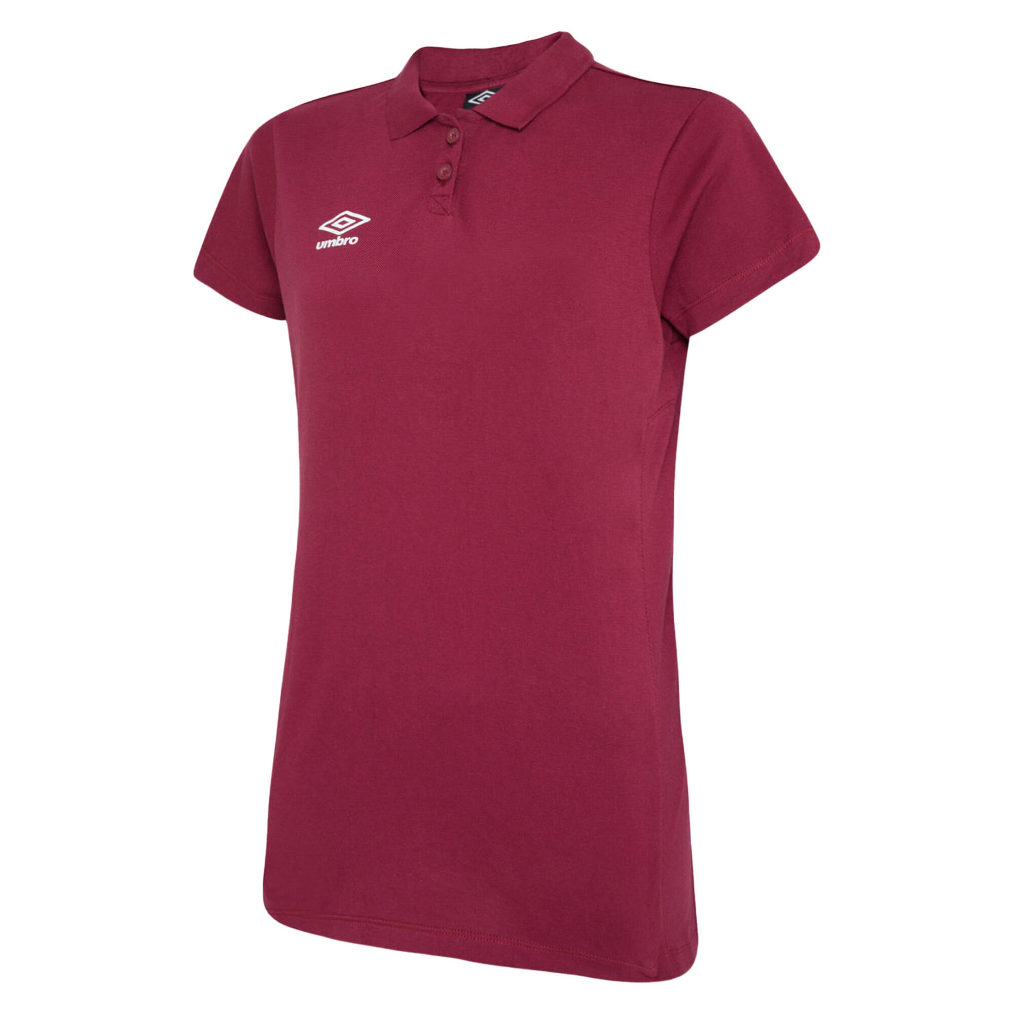 UMBRO Womens/Ladies Club Essential Polo Shirt (New Claret/White)