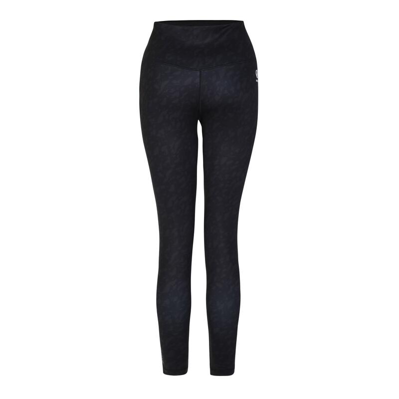 Leggings Influential Diseño Flujo de Hojas para Mujer Negro