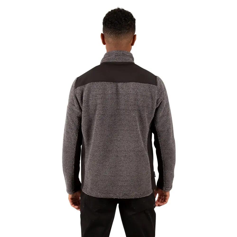 Giacca In Pile Uomo Trespass Farantino Grigio Scuro Strisce 7/7