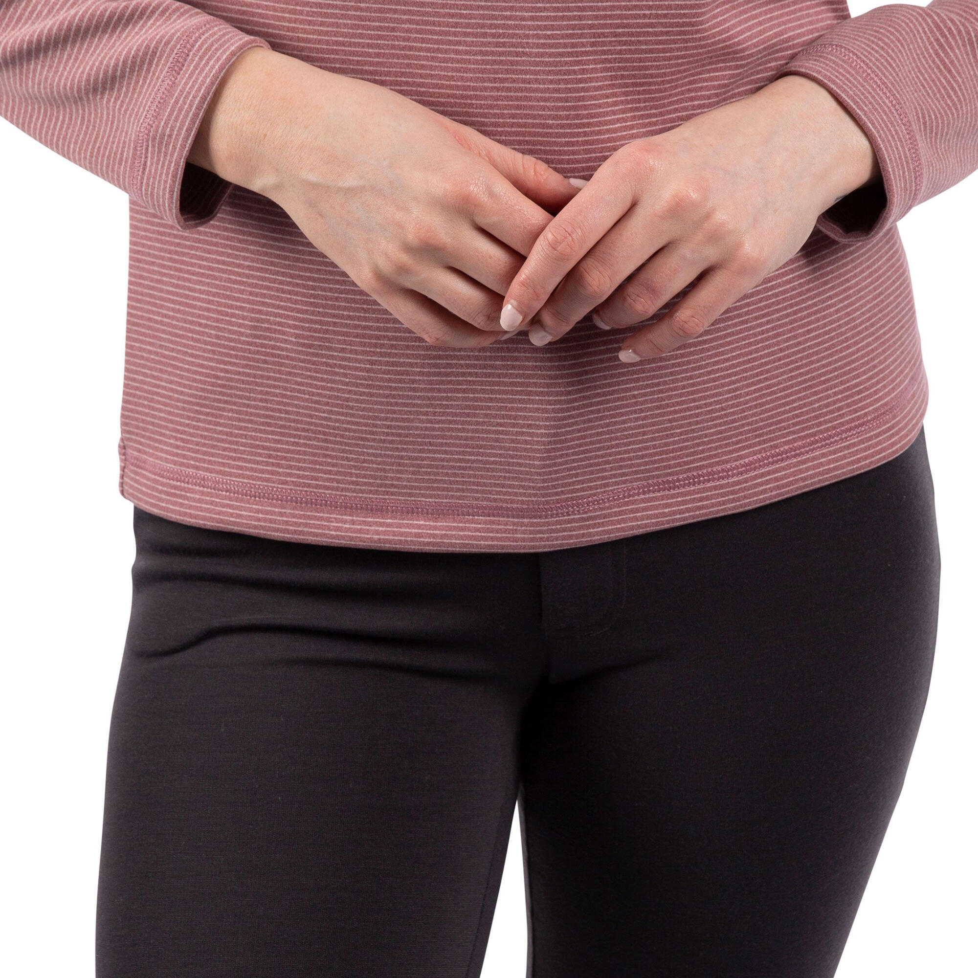 Dames Olga Leder Fleece Top (Roze Bloesem Marl) 3/5