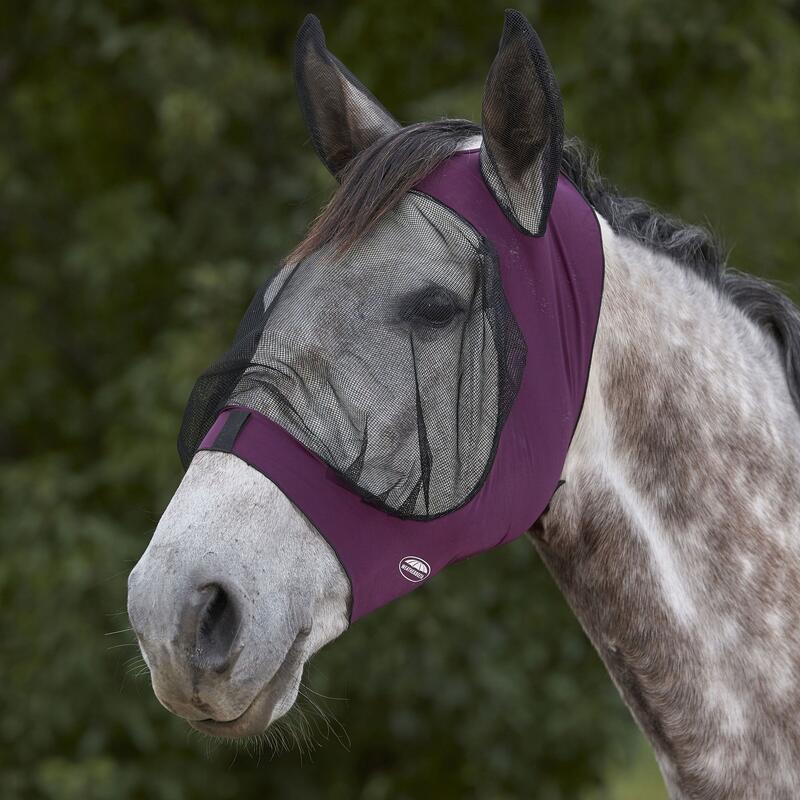 Oeillère pour chevaux avec oreilles DELUXE (Violet / Noir)