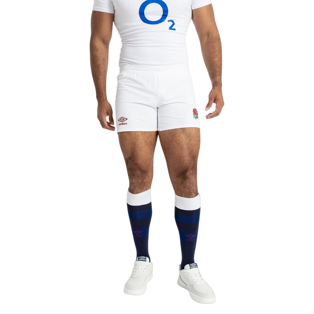 Mens 23/24 Pro England Rugby Home Shorts (White) 3/4