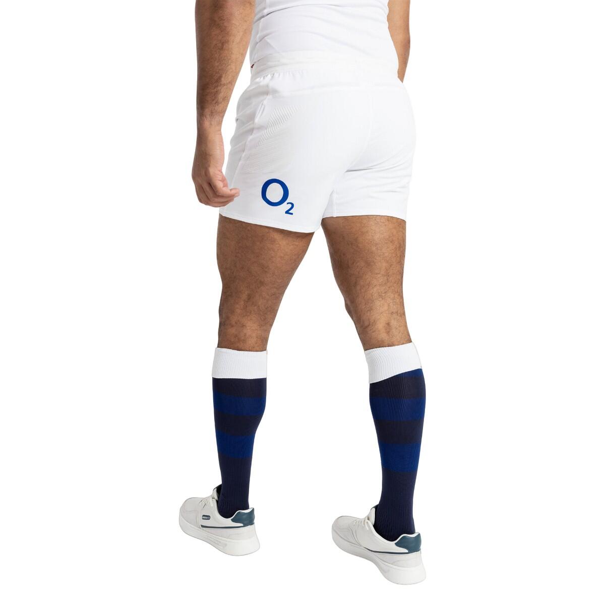 Mens 23/24 Pro England Rugby Home Shorts (White) 2/4