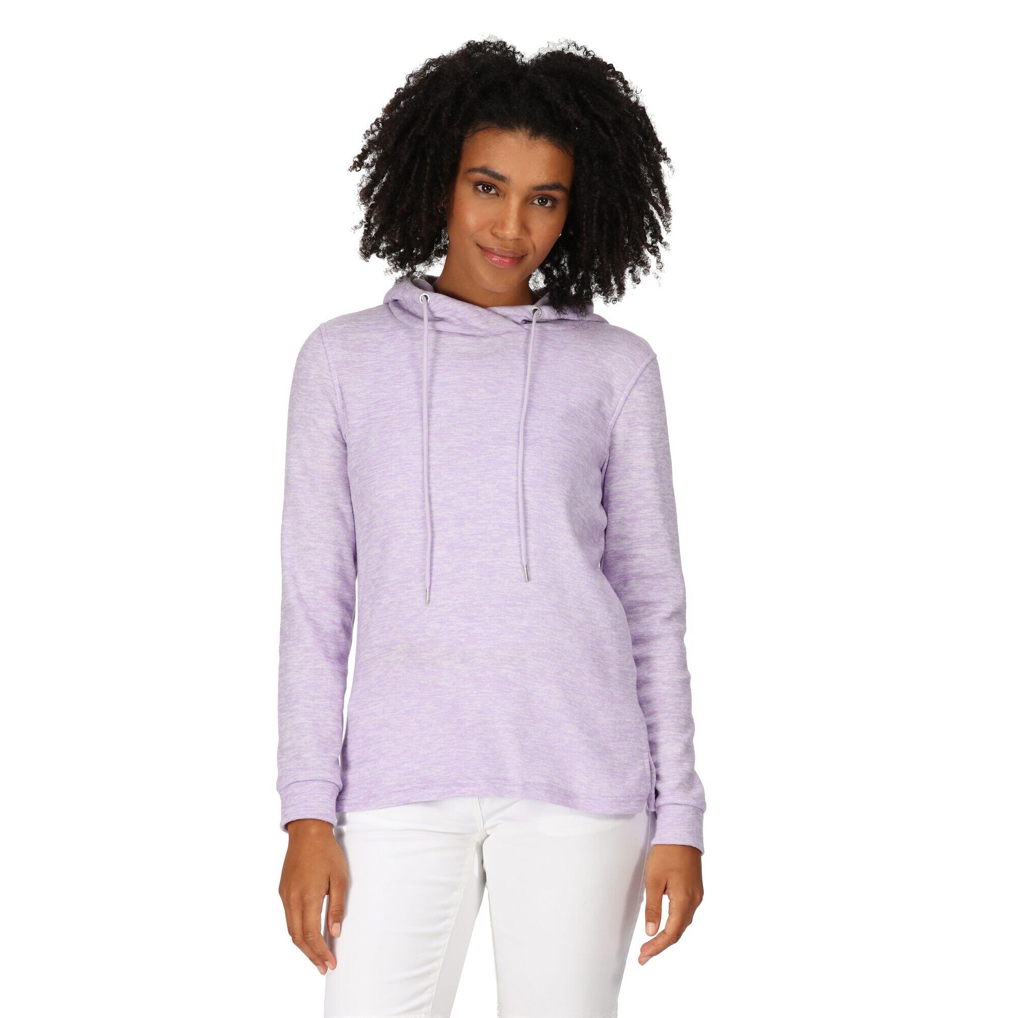 Womens/Ladies Azaelia Marl Lightweight Hoodie (Pastel Lilac) 3/5