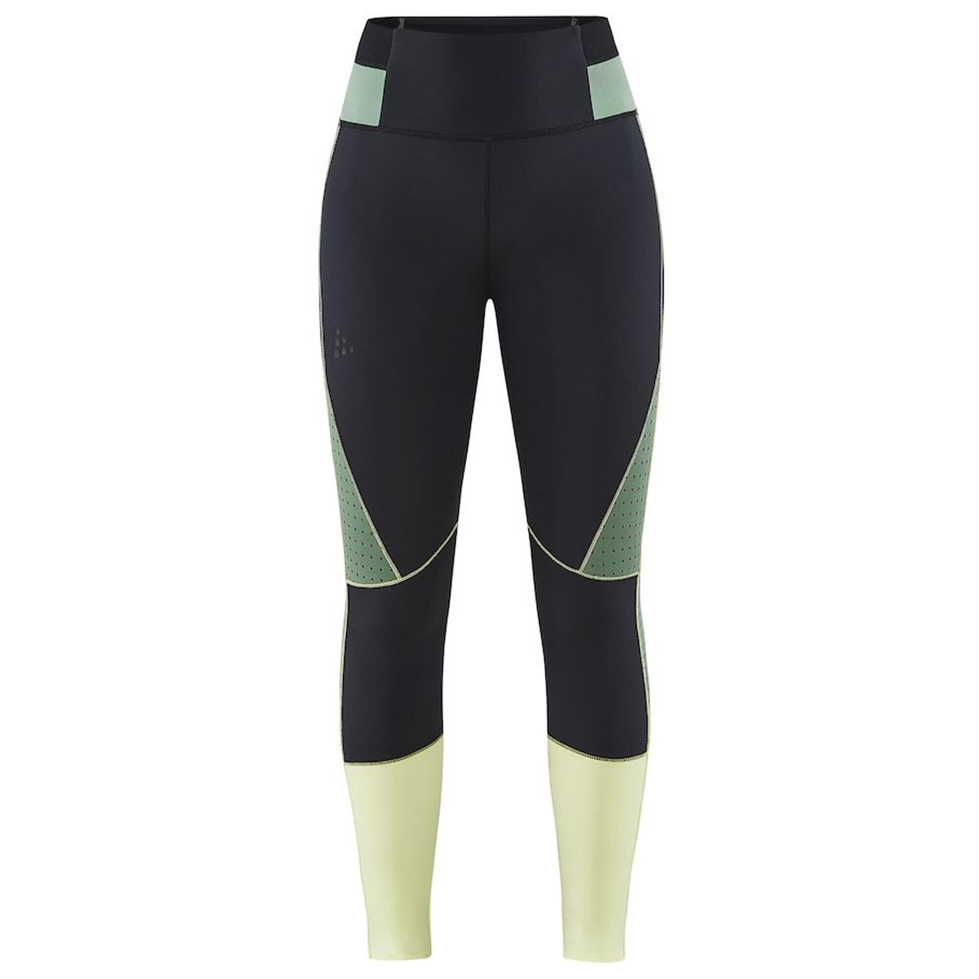 CRAFT Womens/Ladies Pro Charge Leggings (Black/Yellow/Green)