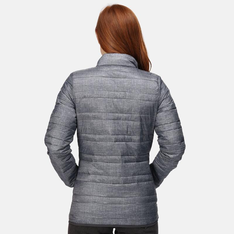 Dames Firedown Quilted Baffled Jacket (Grijze mergel/zwart)