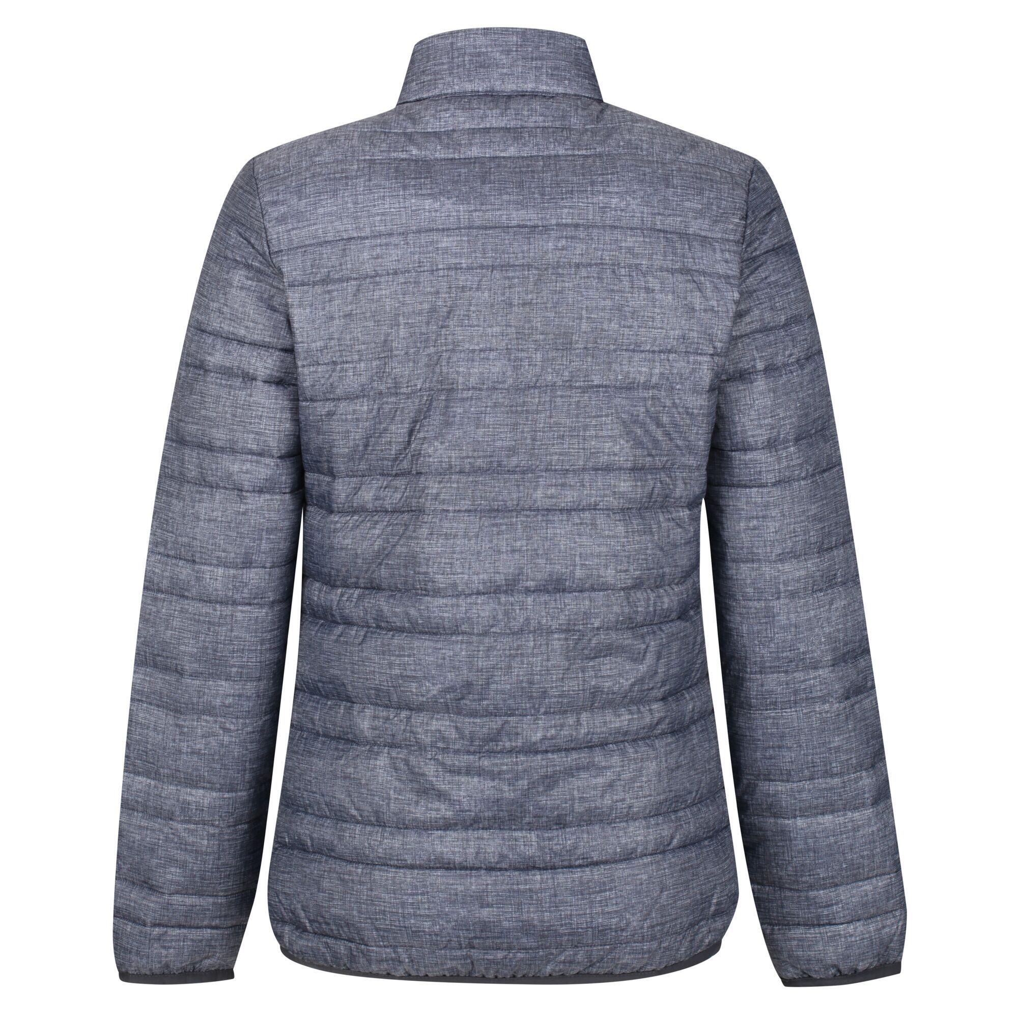 Womens/Ladies Firedown Baffled Quilted Jacket (Grey Marl/Black) 2/5