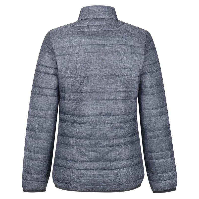 Chaqueta Firedown Acolchado de Deflector para Mujer Gris Jaspeado, Negro