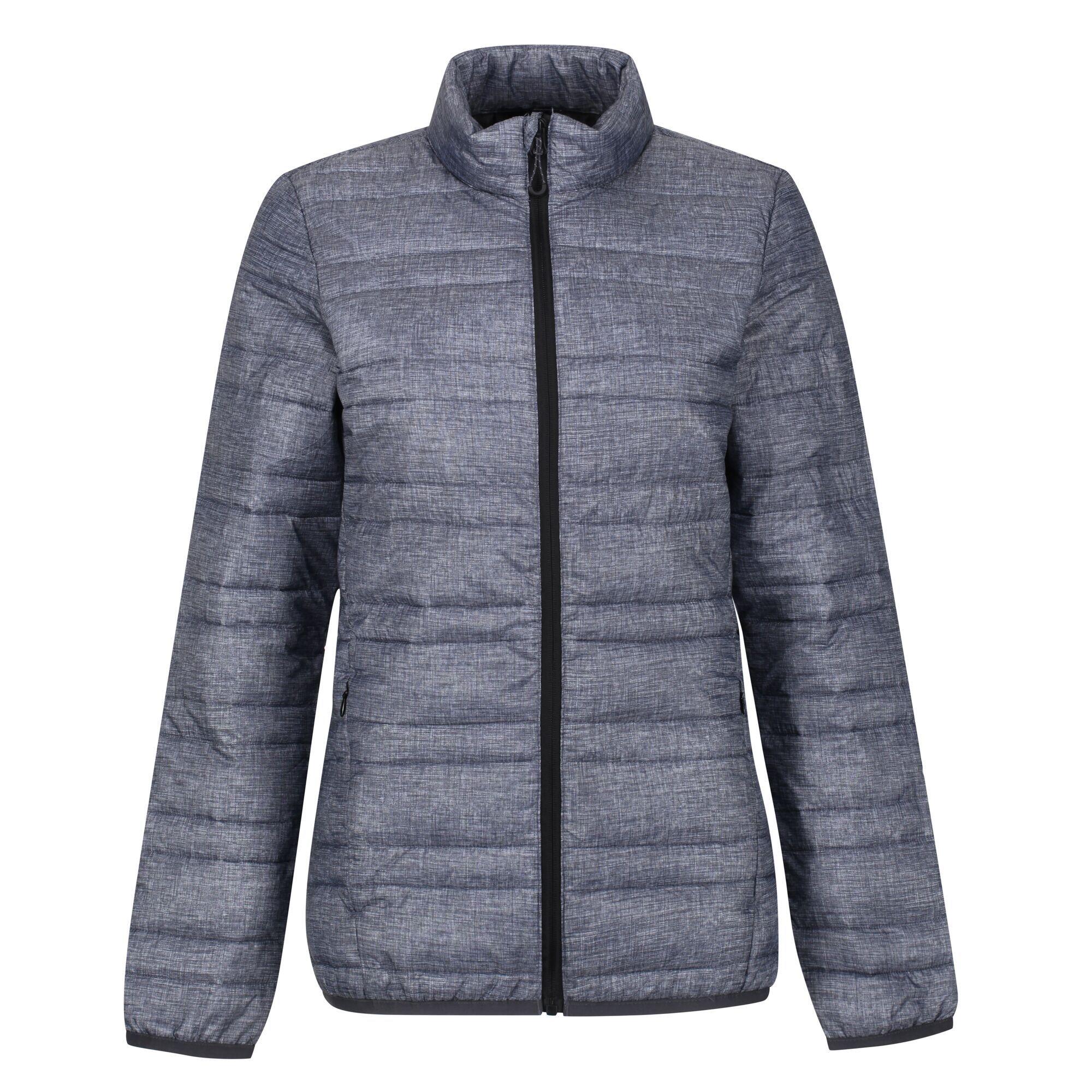 REGATTA Womens/Ladies Firedown Baffled Quilted Jacket (Grey Marl/Black)
