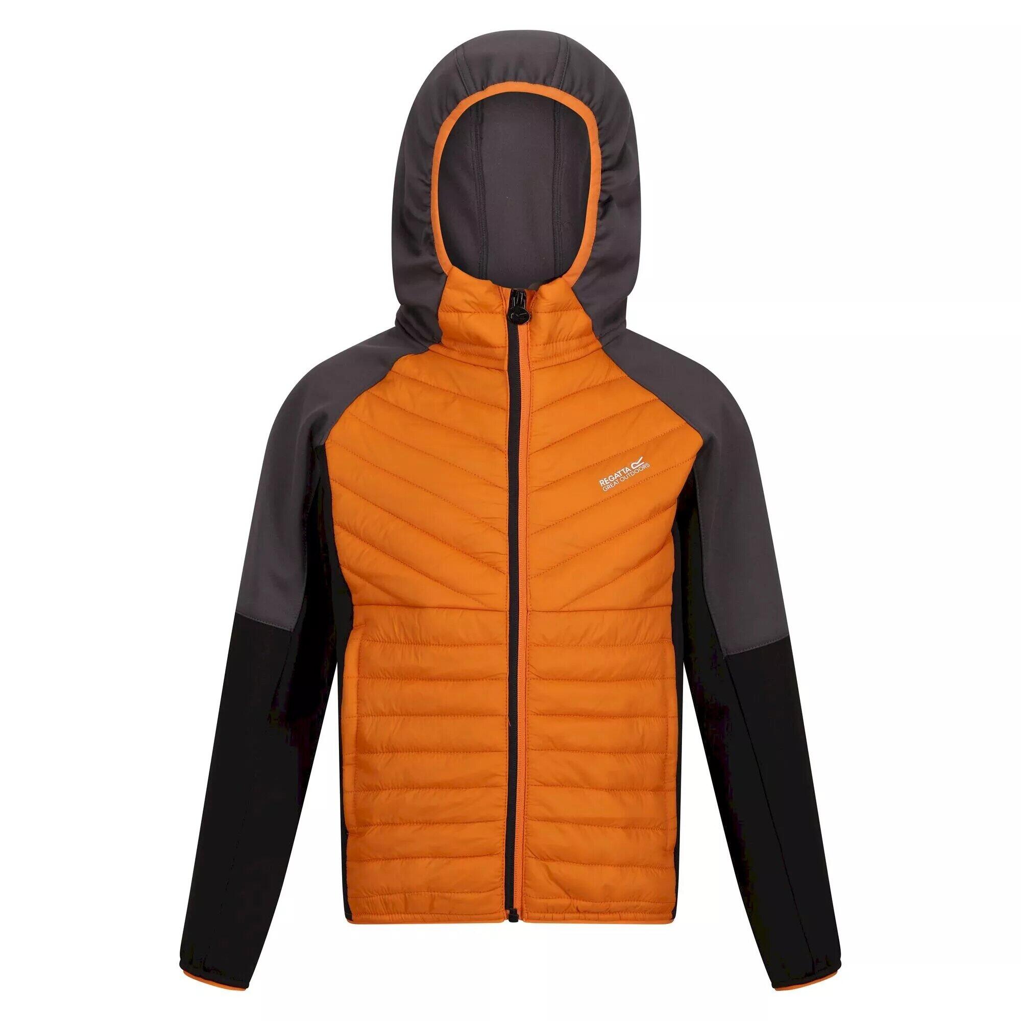 Children's KIELDER HYBRID Jacket (Bright orange / Black / Dark gray)