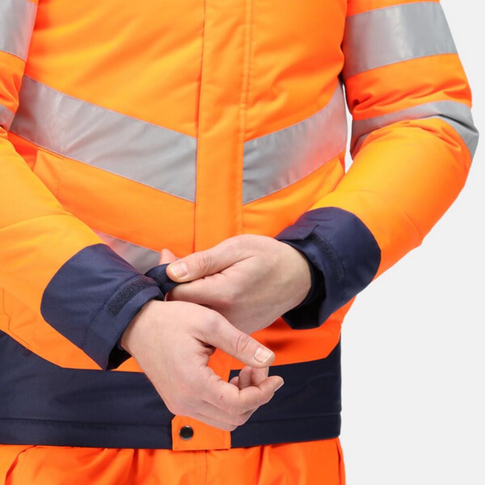 Unisex Adult Pro Thermogen HiVis Heated Jacket (Orange/Navy) 4/5