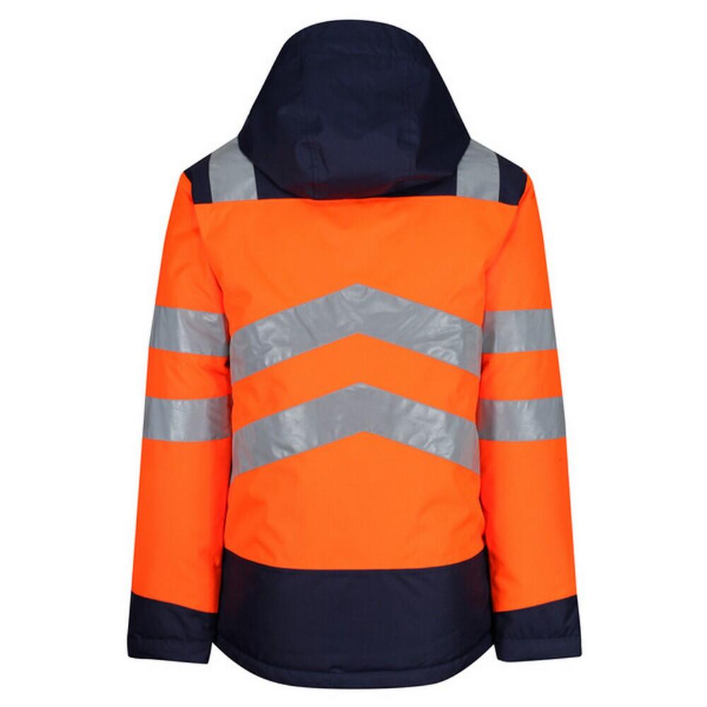 Unisex Adult Pro Thermogen HiVis Heated Jacket (Orange/Navy) 2/5