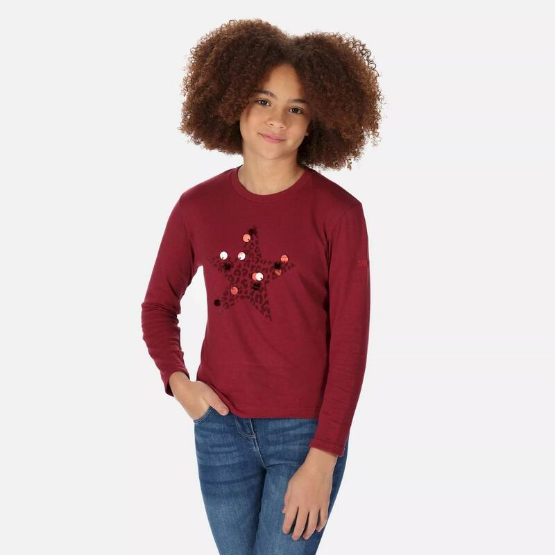 Kinderen/Kinderen Wenbie III Sterren Tshirt met lange mouwen (Donker Pimento)