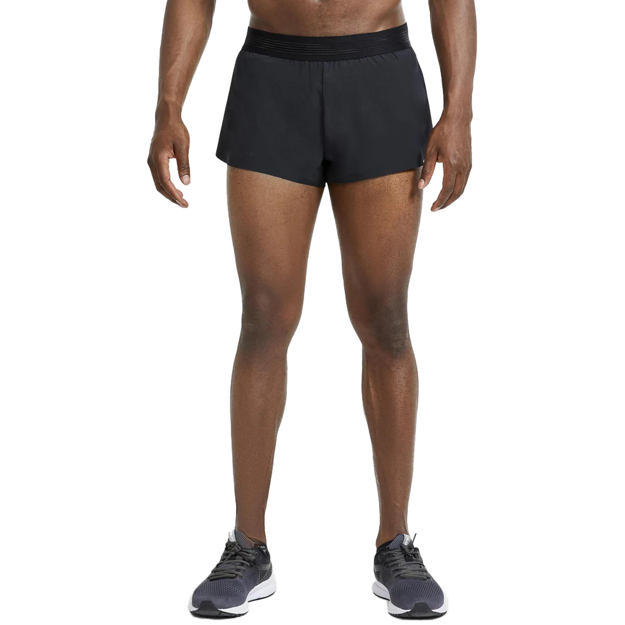 Mens Pro Hypervent Split Hem Shorts (Black) 3/3