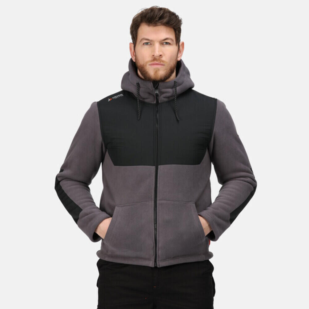 Mens Garrison Hooded Jacket (Iron/Black) 1/5