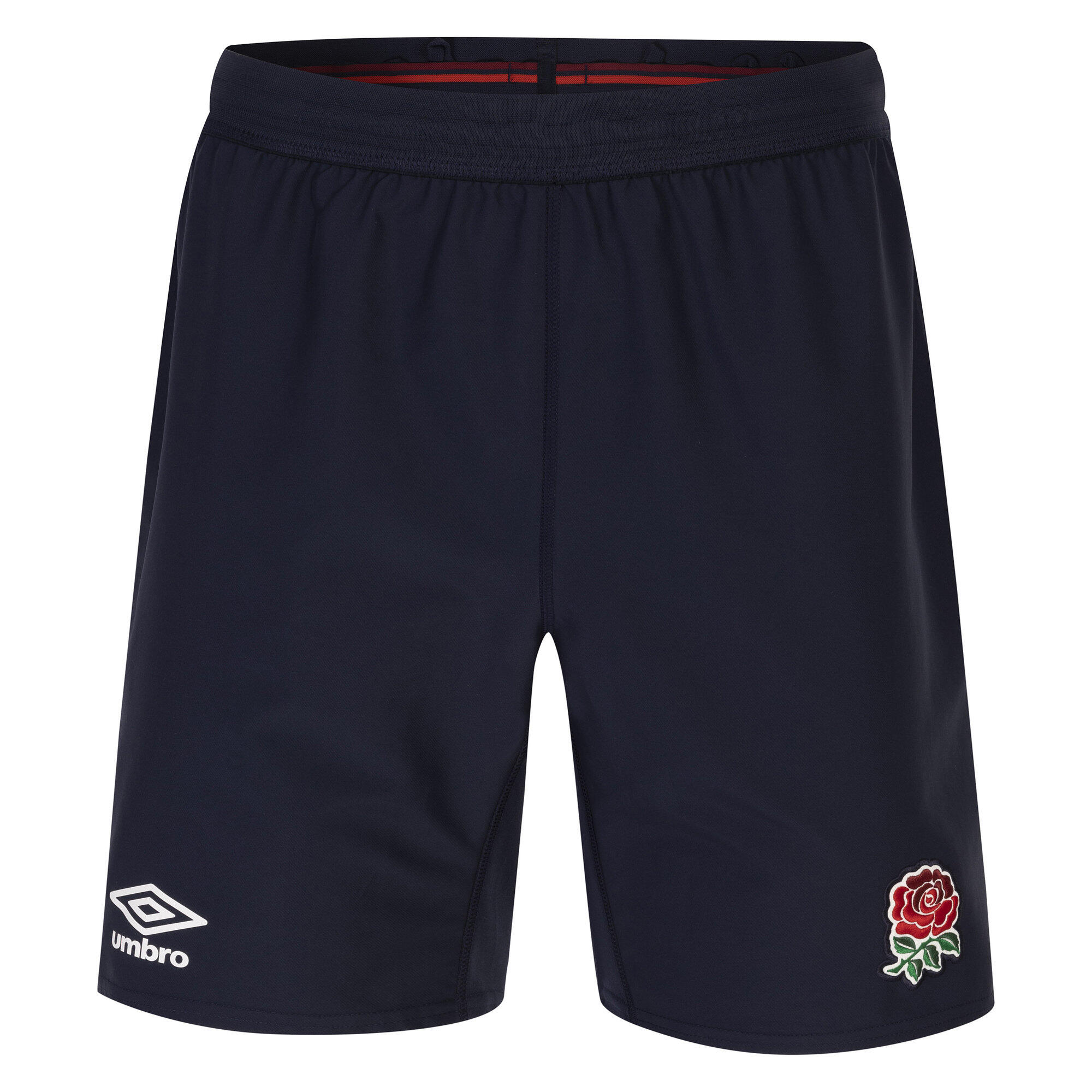 Mens 23/24 Alternate England Rugby Replica Shorts (Navy Blue/White/Red) 1/4