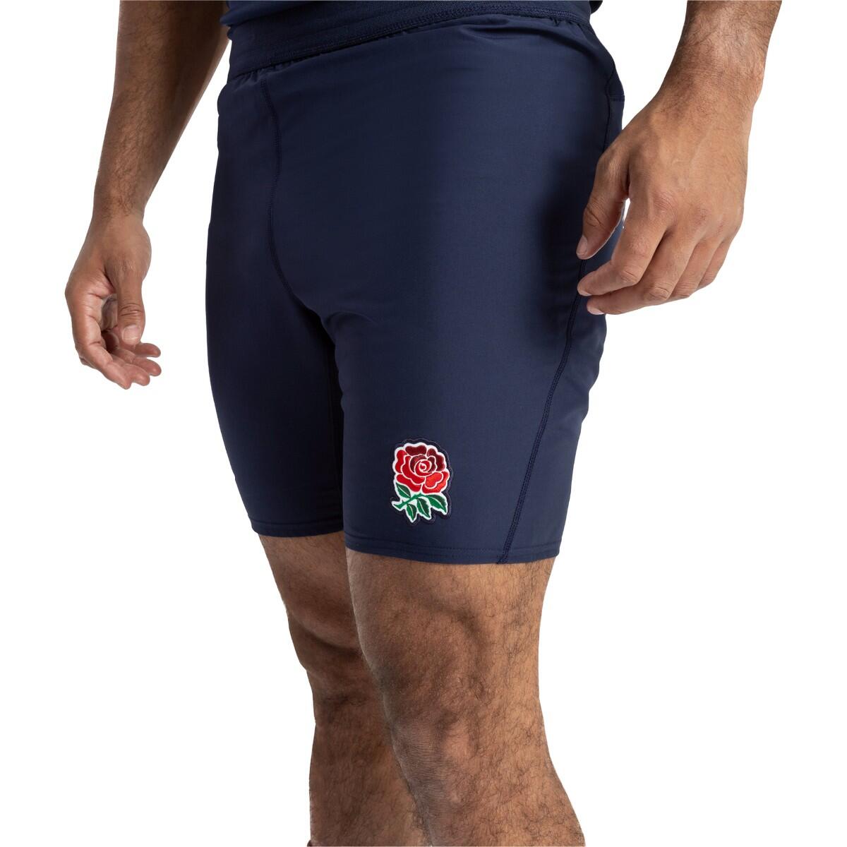 Mens 23/24 Alternate England Rugby Replica Shorts (Navy Blue/White/Red) 4/4