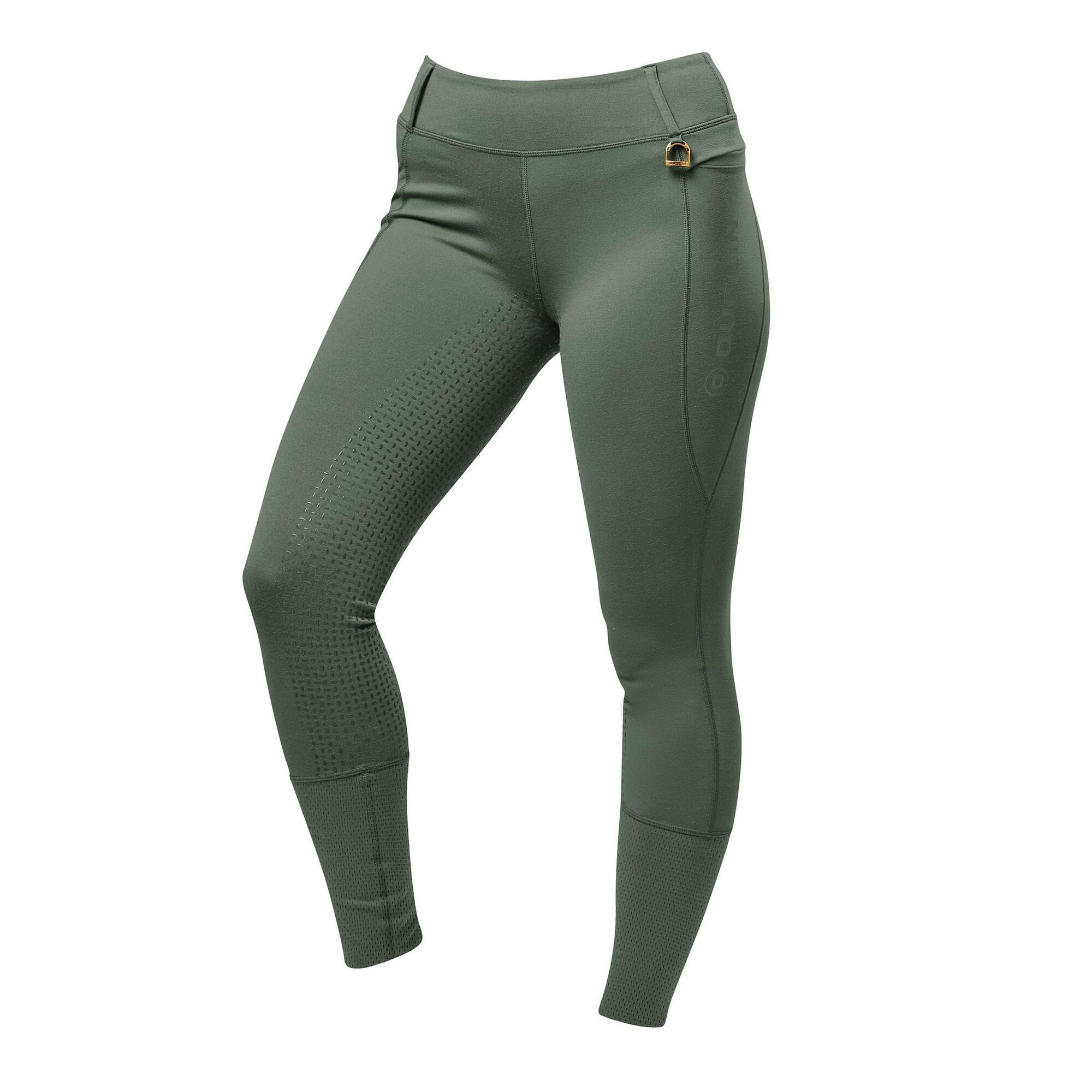 DUBLIN Womens/Ladies Cool It Everyday Horse Riding Tights (Olive Green)