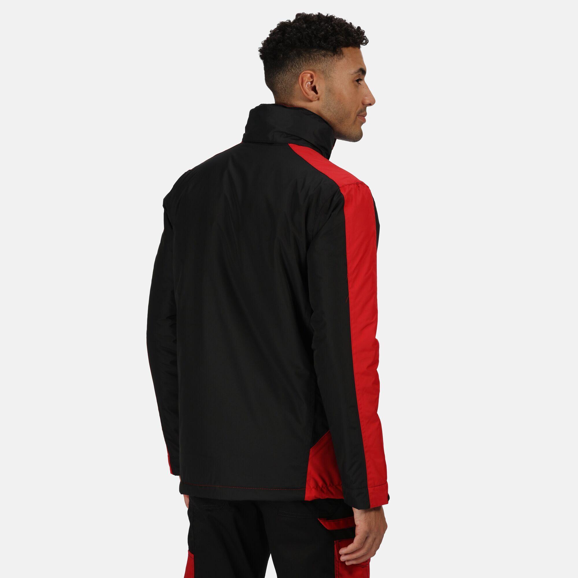 Mens Contrast Full Zip Jacket (Graphite Black/Raspberry Red) 3/5