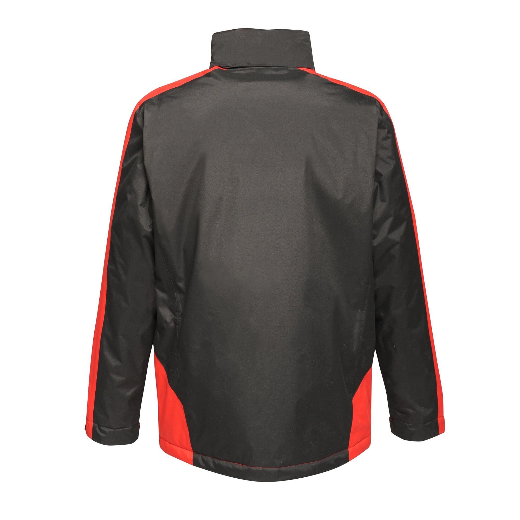 Mens Contrast Full Zip Jacket (Graphite Black/Raspberry Red) 2/5
