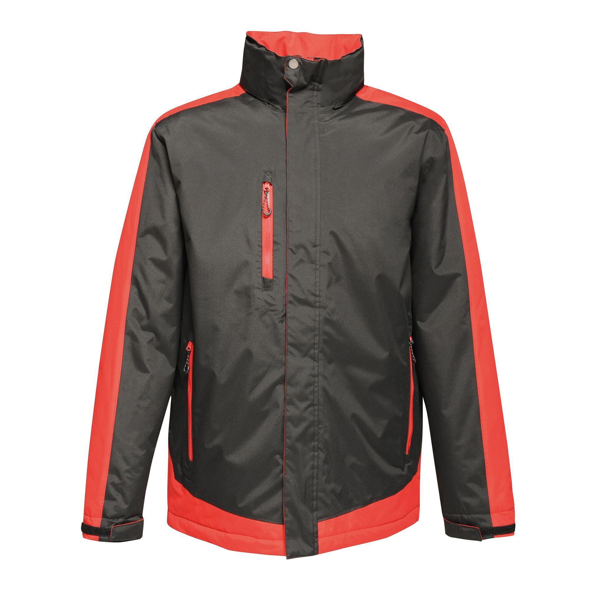 Mens Contrast Full Zip Jacket (Graphite Black/Raspberry Red) 1/5