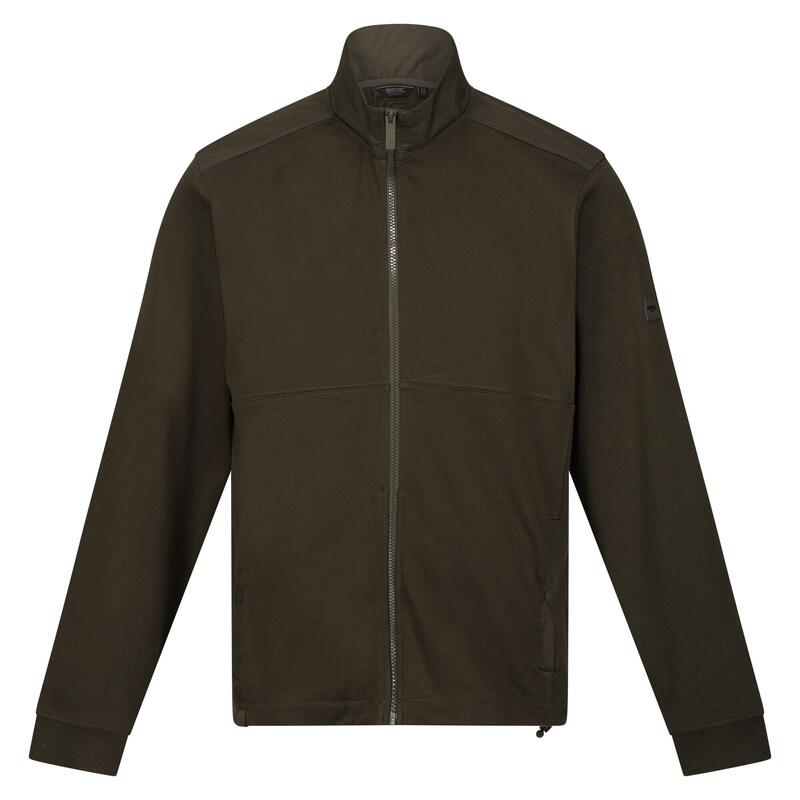 Heren Leveson Full Zip Fleecejack (Donkere Khaki)