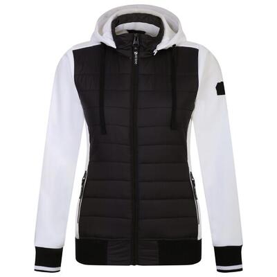 Dames fend hooded jacket (zwart/wit)