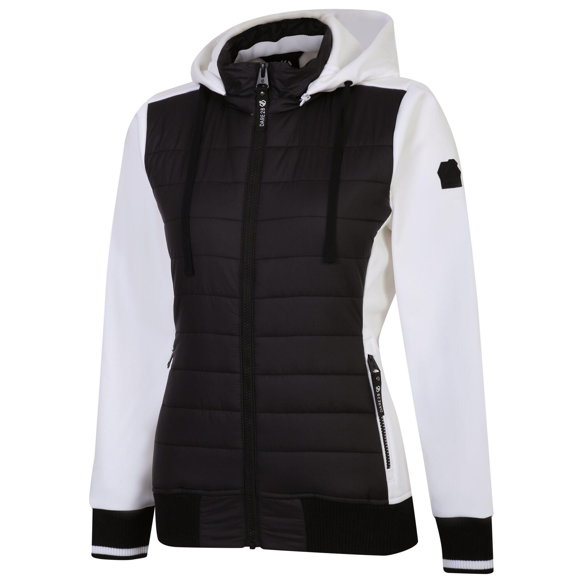 Womens/Ladies Fend Hooded Jacket (Black/White) 3/5