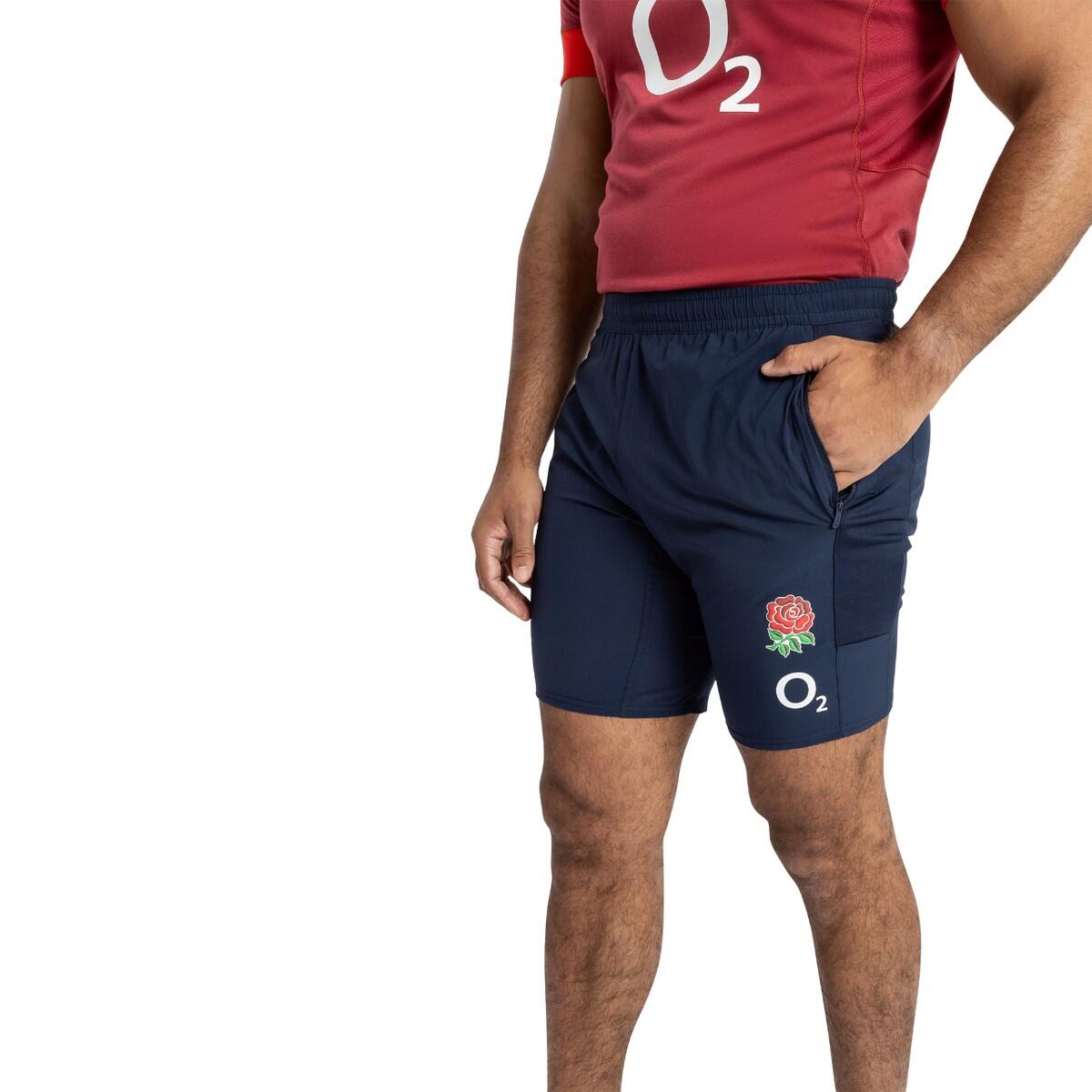 Mens 23/24 England Rugby Gym Shorts (Navy Blazer) 4/4