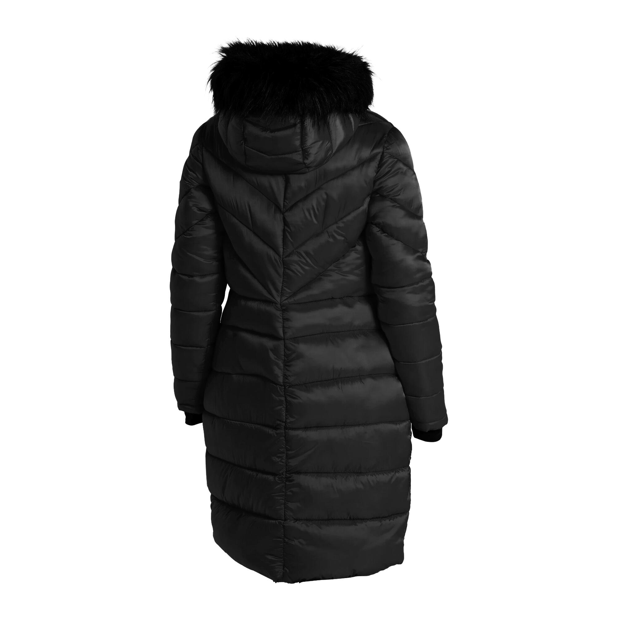 “Share spirit” double zip mods coat Share Spirit A sophisticated double-breasted black fur jacket with