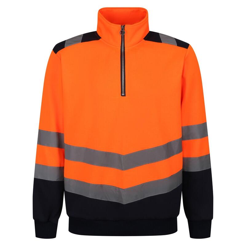 Heren Pro Quarter Zip HiVis Vest (Oranje/Zwaar)