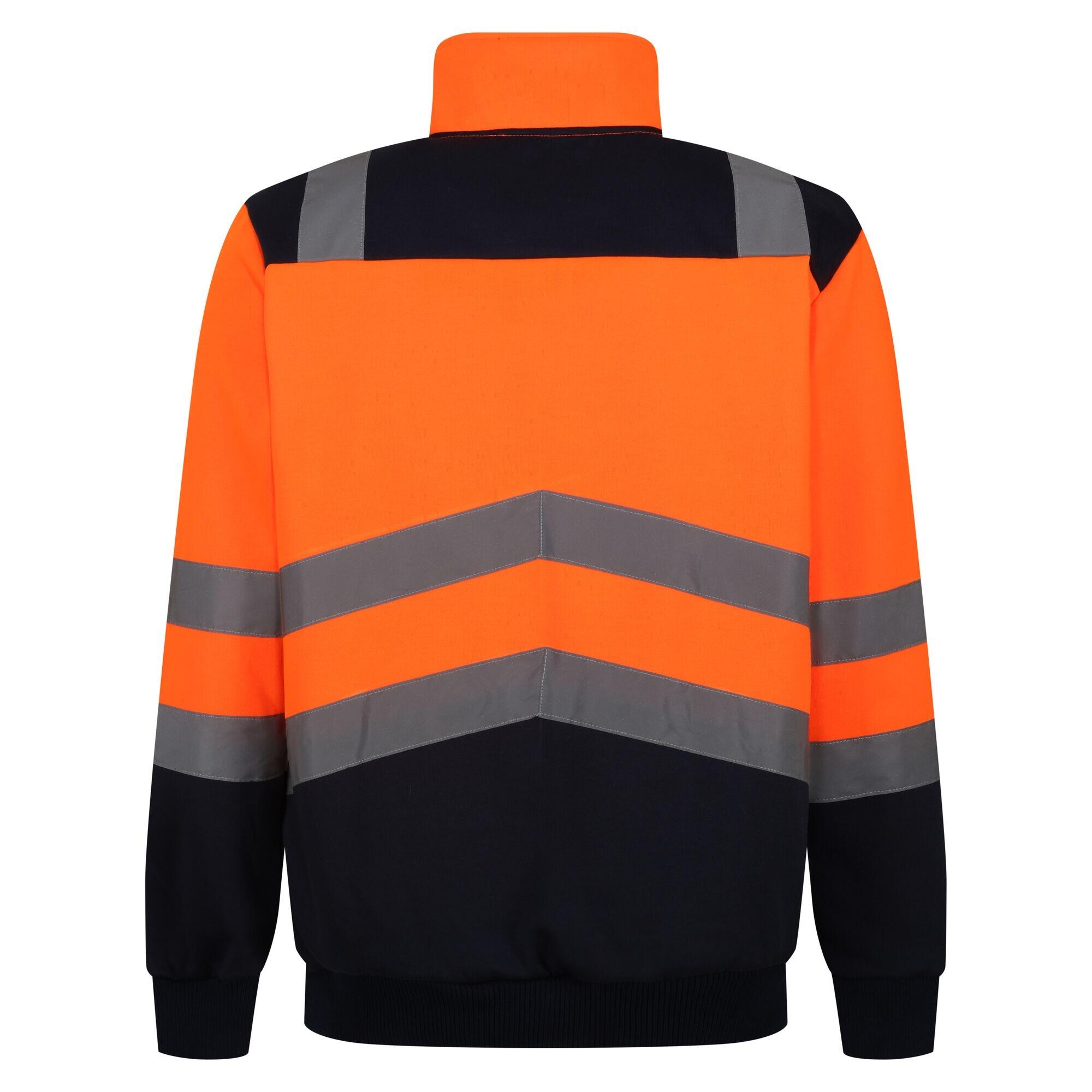 HiVis Weste mit kurzem Reißverschluss für Herren Orange/Marineblau 2/5