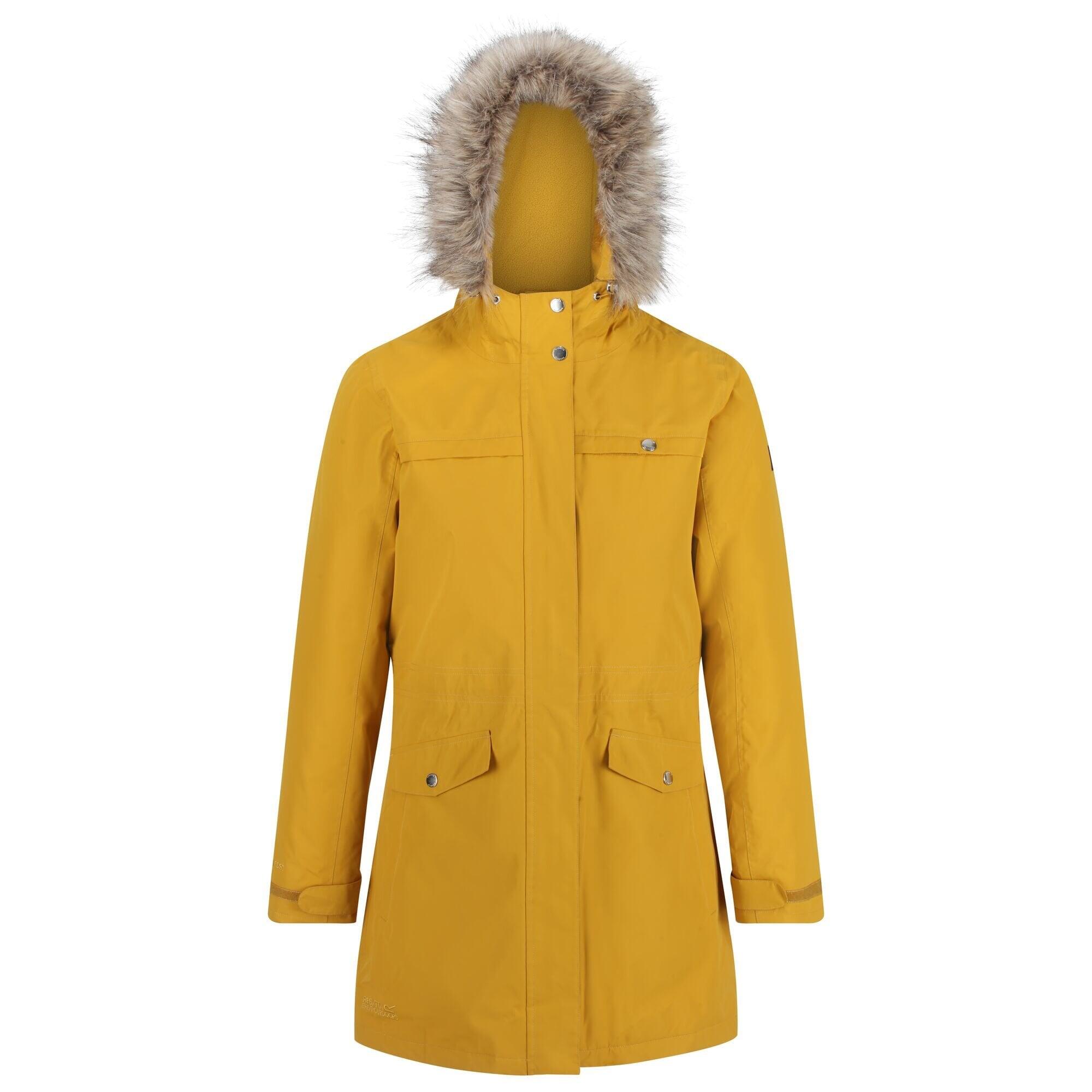 REGATTA Womens/Ladies Serleena II Faux Fur Insulated Winter Parka (Mustard Seed)