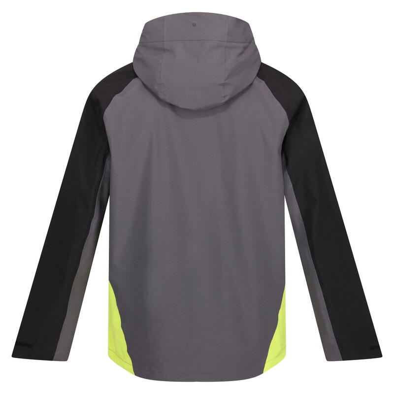 Giacca Impermeabile Blocchi Di Colore Uomo Regatta Britedale Grigio Scuro Nero