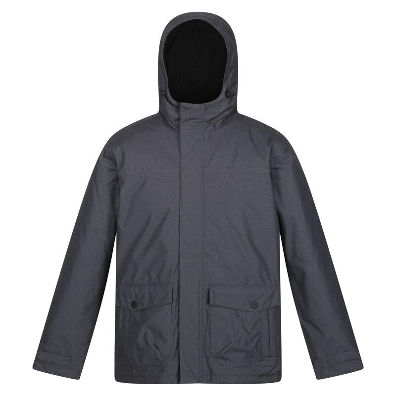 Chaqueta Impermeable Sterlings III para Hombre Gris Oscuro Jaspeada