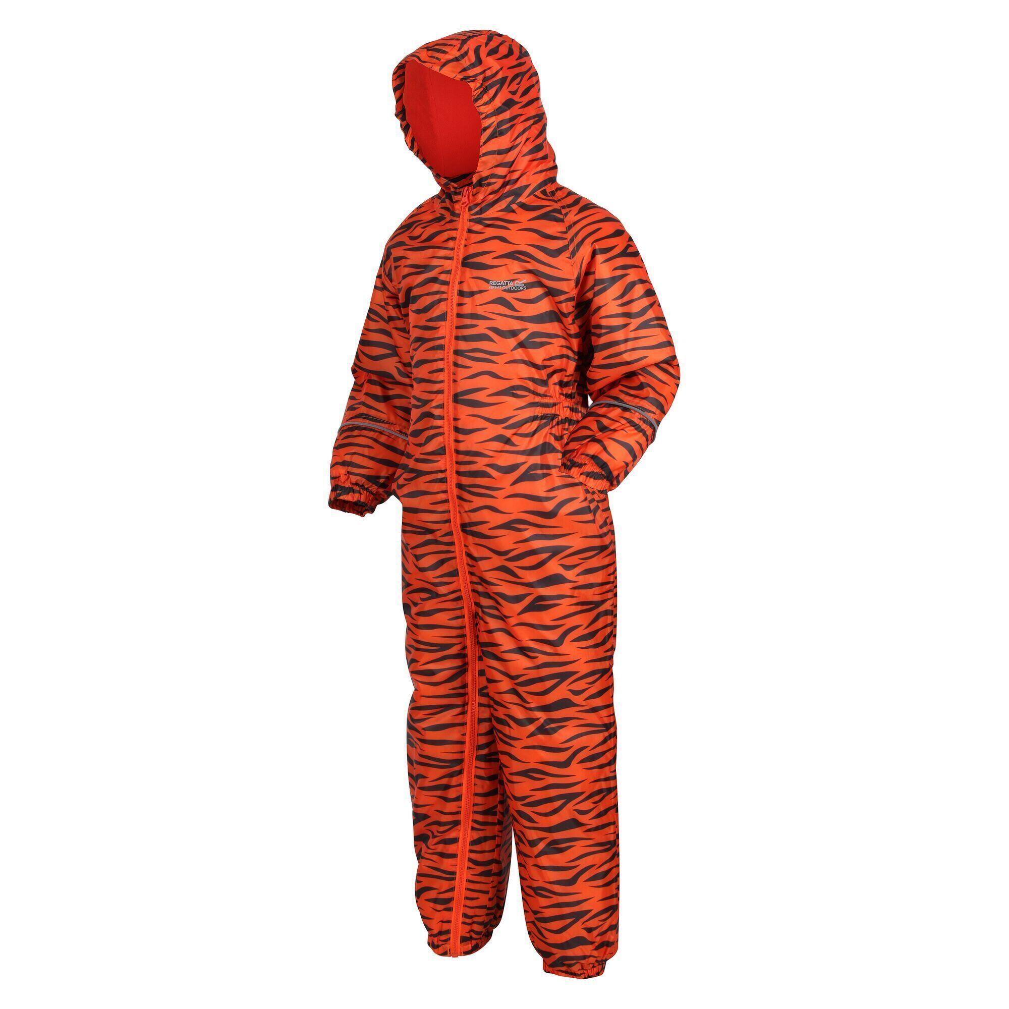 Childrens/Kids Printed Splat II Hooded Rainsuit (Blaze Orange) 4/5