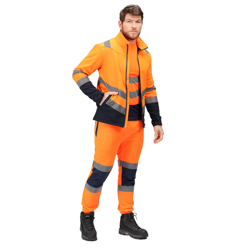 Heren HiVis 2 Layer Soft Shell Jas (Oranje/Zwaar)