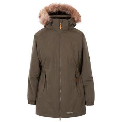 Dames celebrity geïsoleerd extra lange parka jas (zwart)
