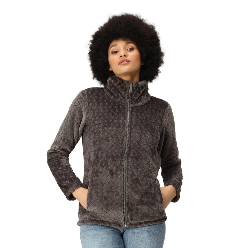 Női / Női Heloise Wavy Fleece teljes cipzáras gyapjú kabát