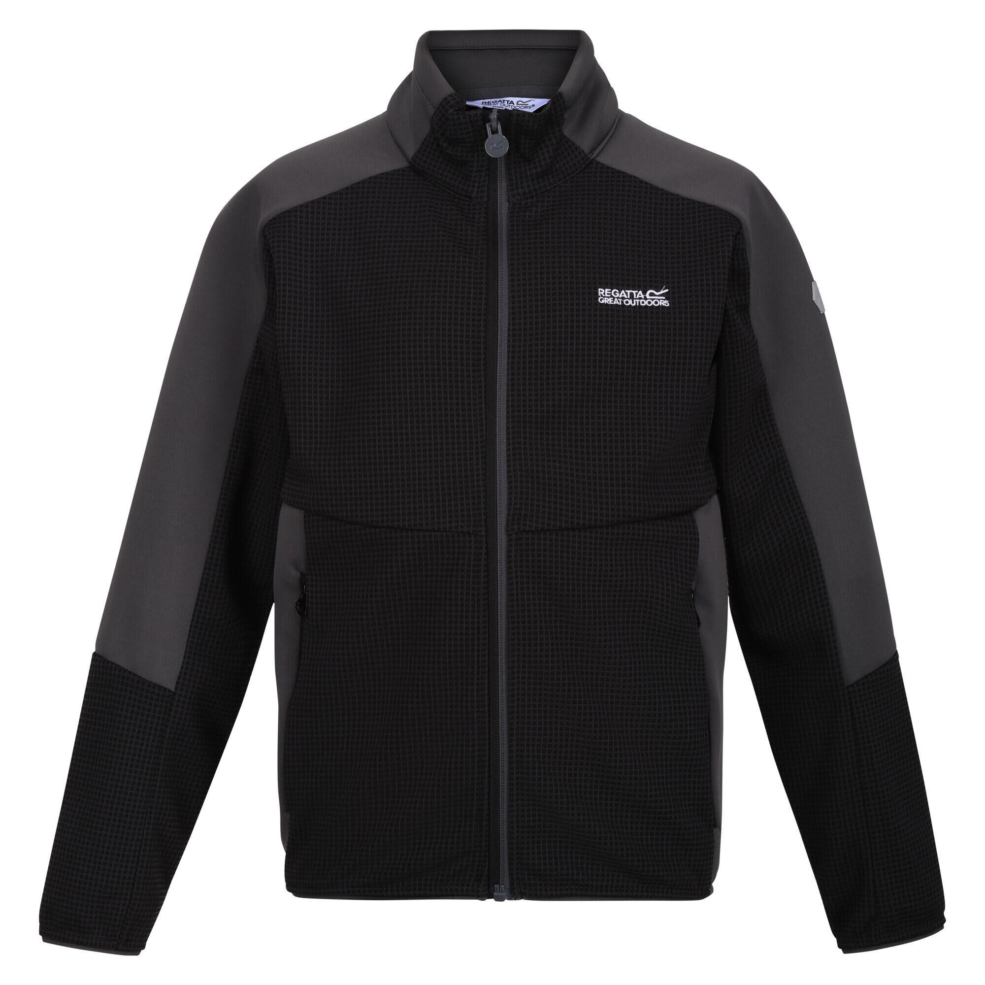 REGATTA Childrens/Kids Highton II Fleece Jacket (Black/Seal Grey)